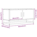 tv-bord 80x34,5x40 cm konstrueret træ metal røget egetræsfarve