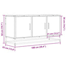 tv-bord 100x35x50 cm konstrueret træ metal røget egetræsfarve