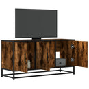 tv-bord 100x35x50 cm konstrueret træ metal røget egetræsfarve
