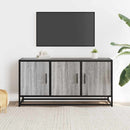 tv-bord 100x35x50 cm konstrueret træ og metal grå sonoma-eg