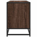 tv-bord 100x35x50 cm konstrueret træ og metal brun egetræsfarve