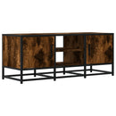 tv-bord 100x35x41 cm konstrueret træ og metal røget egetræ