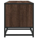 tv-bord 100x35x41 cm konstrueret træ og metal brun egetræsfarve