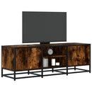 tv-bord 120x35x41 cm konstrueret træ og metal røget egetræ