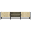 tv-bord 160x35x41 cm konstrueret træ og metal sonoma-eg