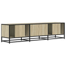 tv-bord 160x35x41 cm konstrueret træ og metal sonoma-eg