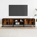 tv-bord 160x35x41 cm konstrueret træ metal røget egetræsfarve