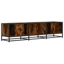 tv-bord 160x35x41 cm konstrueret træ metal røget egetræsfarve