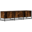 tv-bord 150x35x41 cm konstrueret træ metal røget egetræsfarve