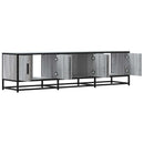 tv-bord 150x35x41 cm konstrueret træ og metal grå sonoma-eg