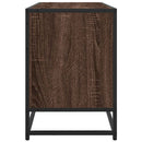 tv-bord 150x35x41 cm konstrueret træ og metal brun egetræsfarve