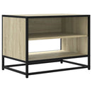 tv-bord 61x40x46 cm konstrueret træ og metal sonoma-eg