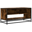 tv-bord 91x40x46 cm konstrueret træ metal røget egetræsfarve
