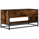 tv-bord 91x40x46 cm konstrueret træ metal røget egetræsfarve