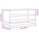 tv-bord 91x40x46 cm konstrueret træ metal røget egetræsfarve