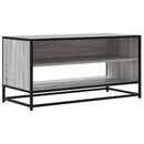 tv-bord 91x40x46 cm konstrueret træ og metal grå sonoma-eg