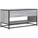 tv-bord 91x40x46 cm konstrueret træ og metal grå sonoma-eg