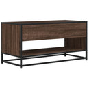 tv-bord 91x40x46 cm konstrueret træ og metal brun egetræsfarve
