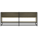 tv-bord 120,5x40x46 cm konstrueret træ og metal sonoma-eg