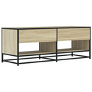 tv-bord 120,5x40x46 cm konstrueret træ og metal sonoma-eg
