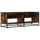 tv-bord 120,5x40x46 cm konstrueret træ metal røget egetræsfarve