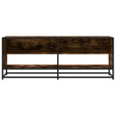 tv-bord 120,5x40x46 cm konstrueret træ metal røget egetræsfarve