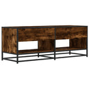 tv-bord 120,5x40x46 cm konstrueret træ metal røget egetræsfarve
