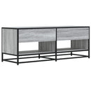 tv-bord 120,5x40x46 cm konstrueret træ og metal grå sonoma-eg