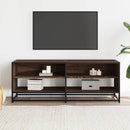 tv-bord 120,5x40x46 cm konstrueret træ metal brun egetræsfarve