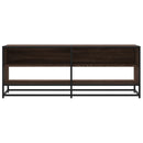 tv-bord 120,5x40x46 cm konstrueret træ metal brun egetræsfarve