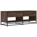 tv-bord 120,5x40x46 cm konstrueret træ metal brun egetræsfarve