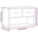 tv-bord 60x31x39,5 cm konstrueret træ og metal sort