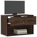 tv-bord 60x31x39,5 cm konstrueret træ og metal brunt eg