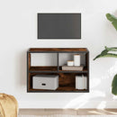 tv-bord 60x31x39,5 cm konstrueret træ og metal røget egetræ