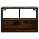 tv-bord 60x31x39,5 cm konstrueret træ og metal røget egetræ