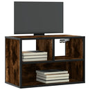 tv-bord 60x31x39,5 cm konstrueret træ og metal røget egetræ