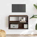 tv-bord 60x31x39,5 cm konstrueret træ og metal brunt eg