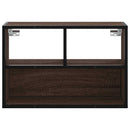 tv-bord 60x31x39,5 cm konstrueret træ og metal brunt eg