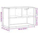 tv-bord 60x31x39,5 cm konstrueret træ og metal brunt eg