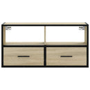 tv-bord 80x31x39,5 cm konstrueret træ og metal sonoma-eg