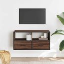 tv-bord 80x31x39,5 cm konstrueret træ og metal brunt eg