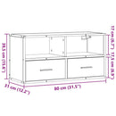 tv-bord 80x31x39,5 cm konstrueret træ og metal brunt eg