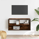 tv-bord 80x31x39,5 cm konstrueret træ og metal røget egetræ