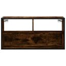 tv-bord 80x31x39,5 cm konstrueret træ og metal røget egetræ