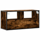tv-bord 80x31x39,5 cm konstrueret træ og metal røget egetræ