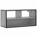 tv-bord 80x31x39,5 cm konstrueret træ og metal grå sonoma-eg