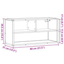 tv-bord 80x31x39,5 cm konstrueret træ og metal grå sonoma-eg