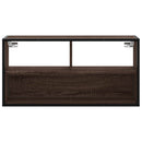 tv-bord 80x31x39,5 cm konstrueret træ og metal brunt eg