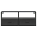 tv-bord 100x31x39,5 cm konstrueret træ og metal sort