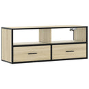 tv-bord 100x31x39,5 cm konstrueret træ og metal sonoma-eg